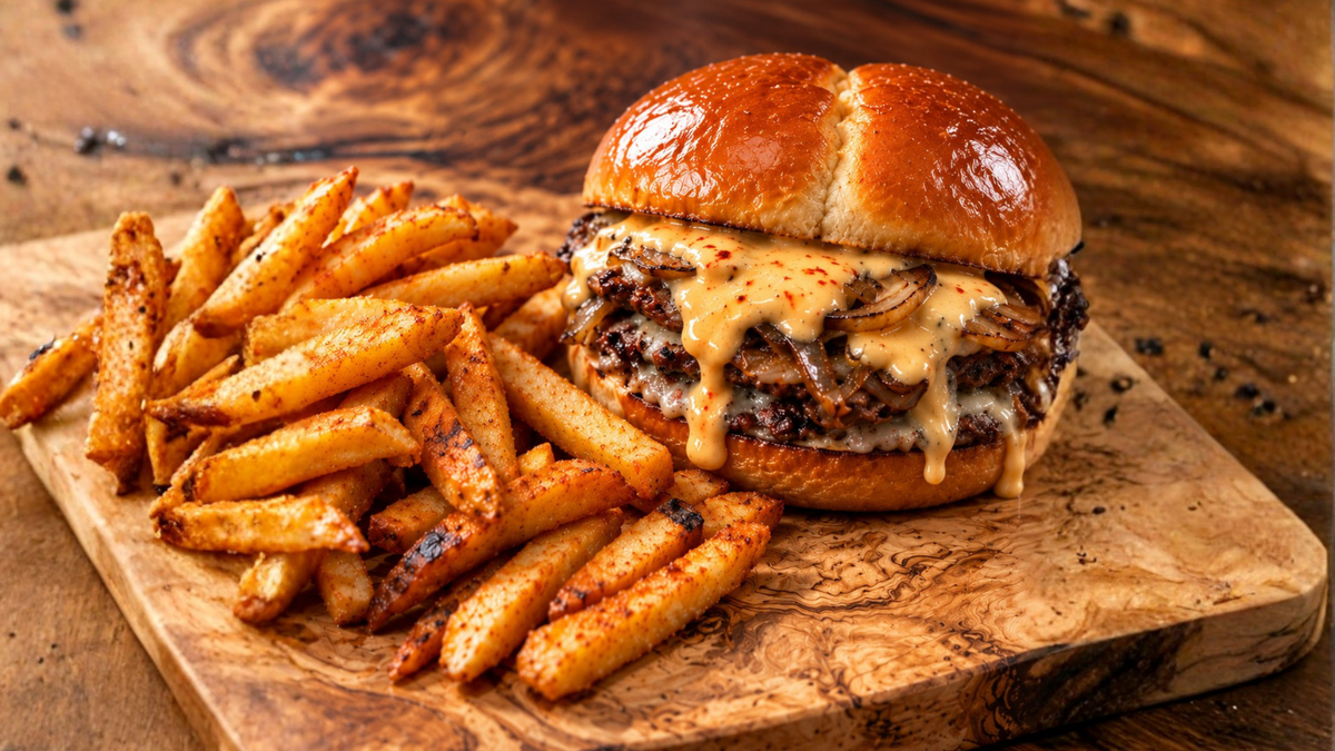 Andean Smash Burger with Aji Rojo Aioli | Aji Pepper Sauce