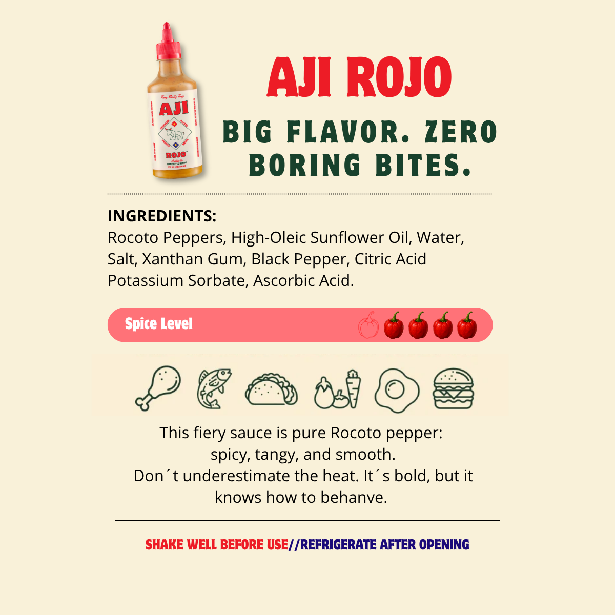 Aji Rojo Sauce - Rocoto Pepper - 350ml